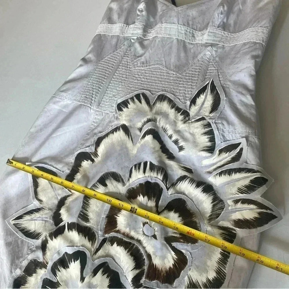 Carolina Herrera Maxi Dress Gown 12 Runway Hand Painted Floral Formal Mermaid - Picture 8 of 16